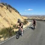 Cyclist riding near Mar Menor Golf Resort, Murcia with OriMar Bikes carbon road bike hire