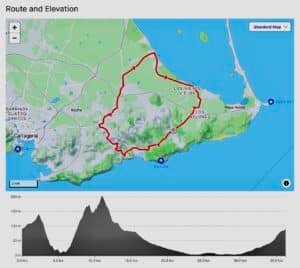 Map of La Manga Club Coast & Campo, road cycling route 2