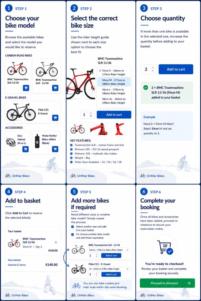 Booking is easy with OriMar Bikes