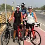 Three OriMar Bikes customers with BMC road bikes after a sunny ride in Spain